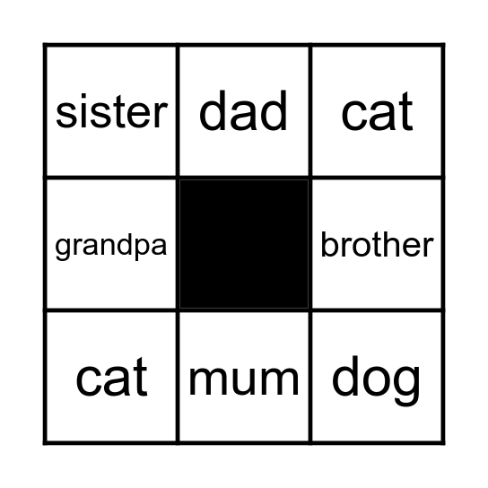 FAMILY Bingo Card