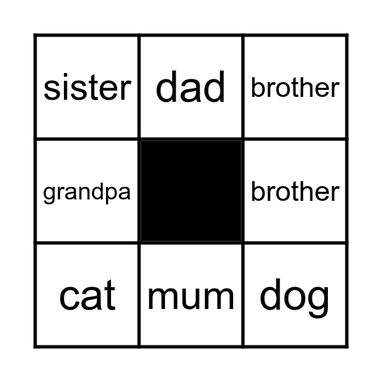 FAMILY Bingo Card