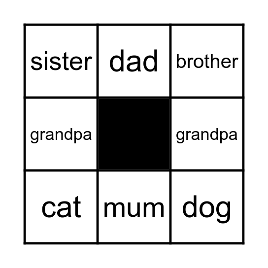 FAMILY Bingo Card