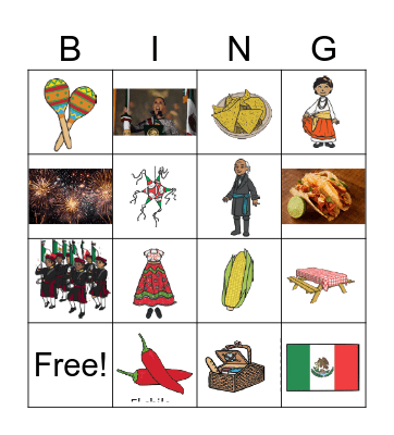 Día de la Independencia de México Bingo Card