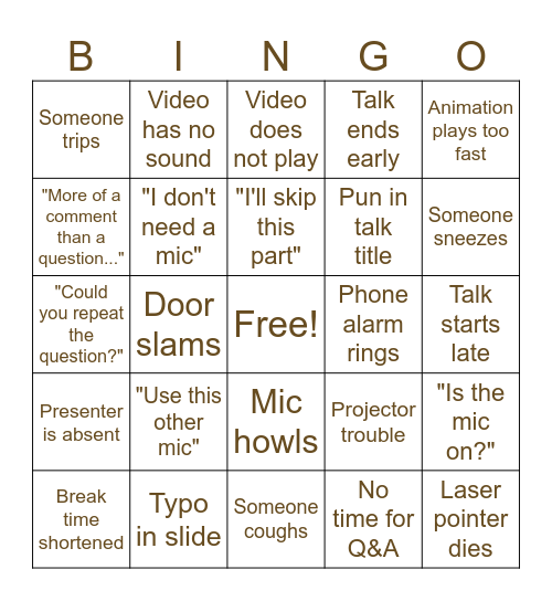 The Don't worry, 💩 happens! Bingo Card