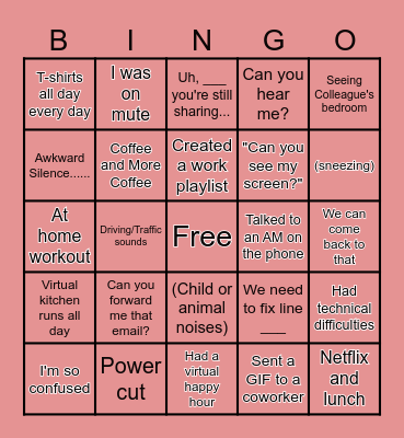 Half Hour Hangout Bingo Card