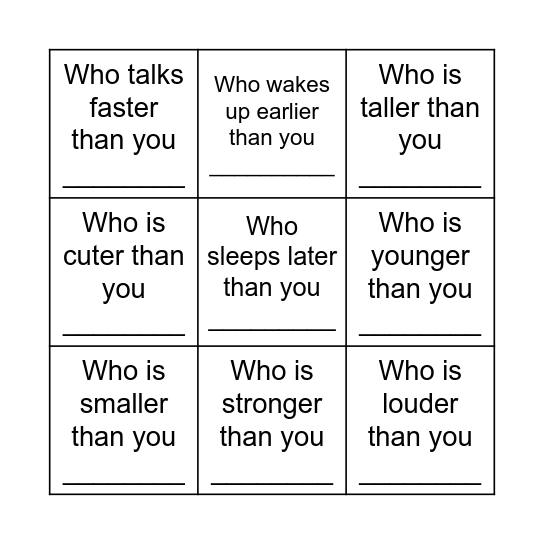 Find Someone... Bingo Card