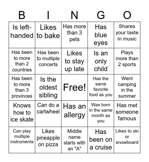 Icebreaker Bingo: Find Someone Who Bingo Card