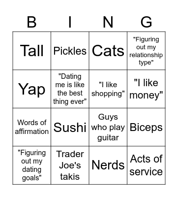 HingeBingo Card