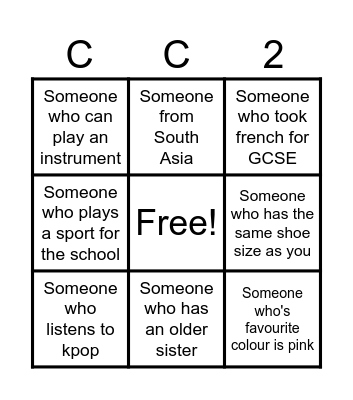 Clack Chat Bingo Card