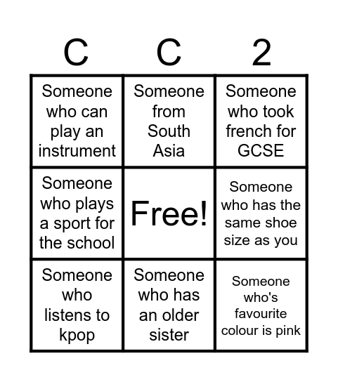 Clack Chat Bingo Card