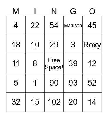 Christmas Bingo Card