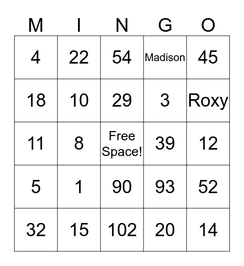 Christmas Bingo Card