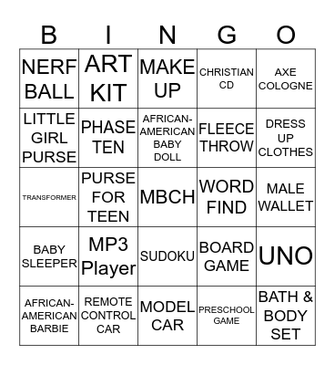 MBCH CHRISTMAS BINGO Card