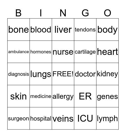 The Doctor Bingo Card