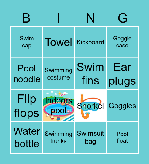 Swimming Bingo Card