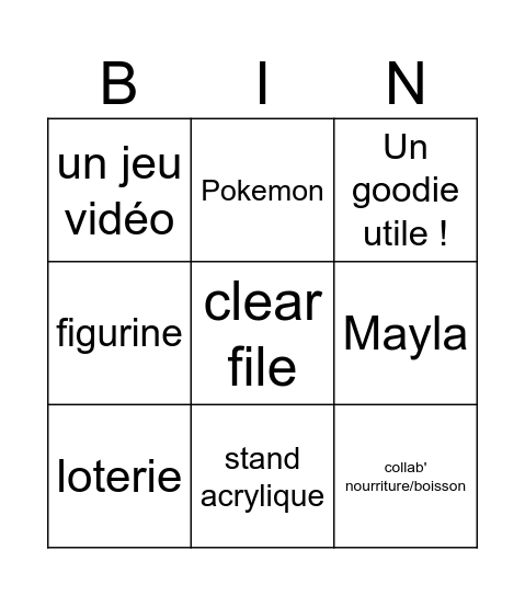 News goodies Japon Bingo Card