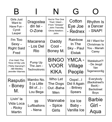 FOUTE HITS Bingo Card