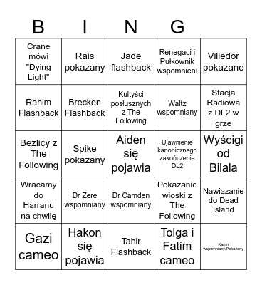 DL Beast Bingo Card
