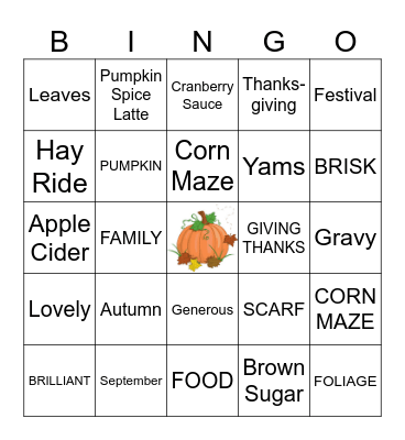 F A L L Bingo Card