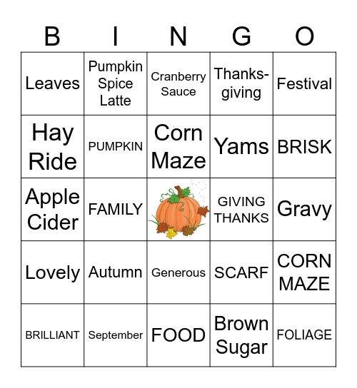 F A L L Bingo Card