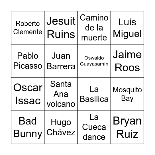 Lotería 3B Bingo Card