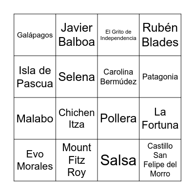 Lotería 4b Bingo Card