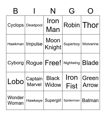 EAW Bingo Card
