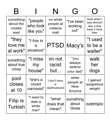 Magdaisms Bingo Card