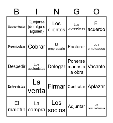 Bingo de la empresa Bingo Card