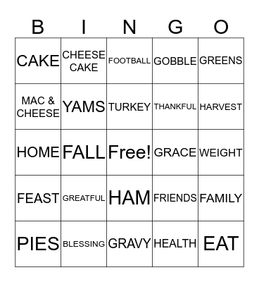 FAMILY #2 Bingo Card