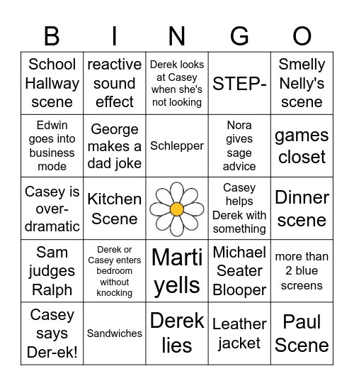 Life with Derek BINGO Card