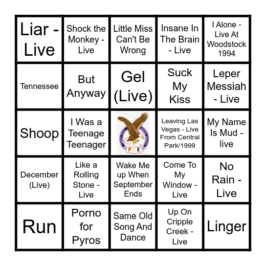 WOODSTOCK '94 Bingo Card