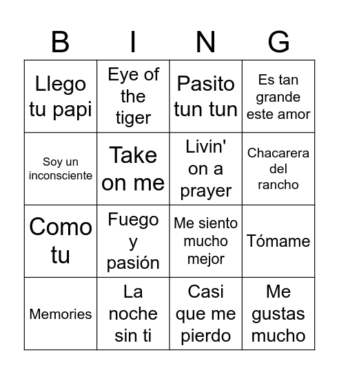 Musibingo Egresados Bingo Card