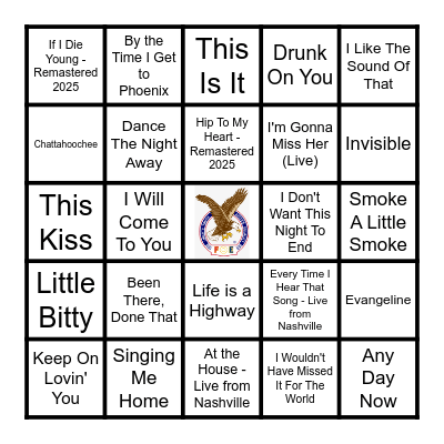 CMA MUSICFEST Bingo Card