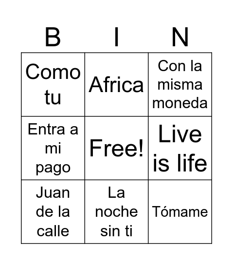 Musibingo Egresados Bingo Card