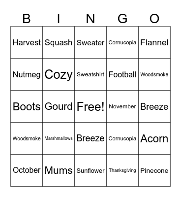 Almost Fall Bingo! Bingo Card