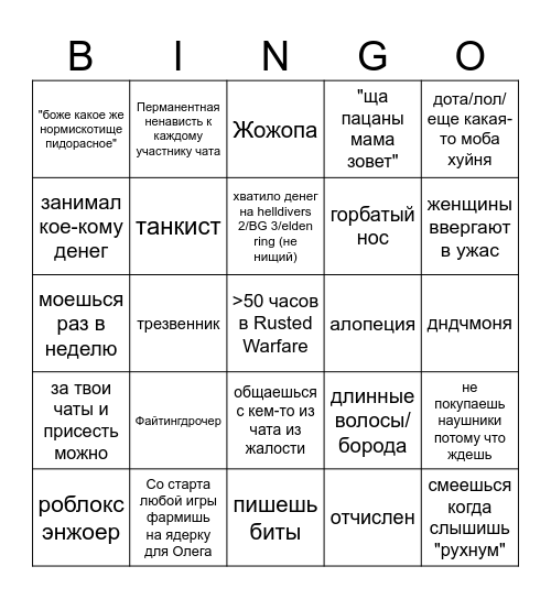 SkoofGrad Bingo Card