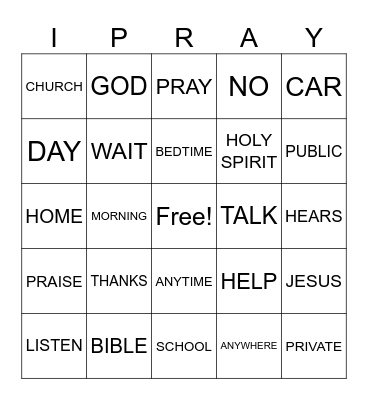 PRAYER Bingo Card