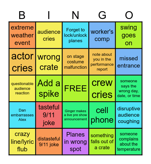 CFA Bingo Card