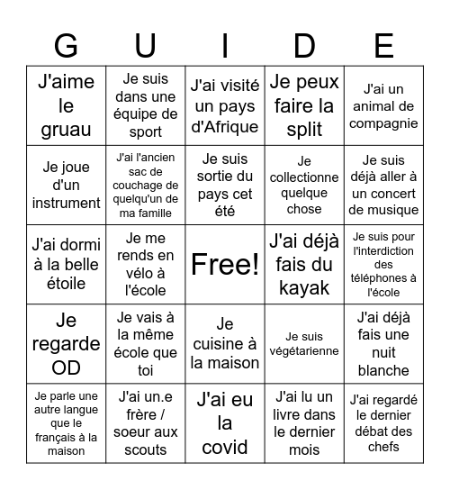 BIGNO GUIDE 2025 Bingo Card