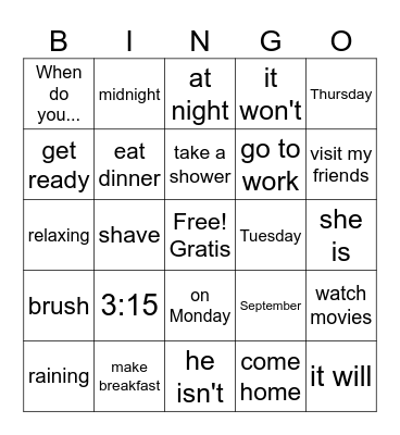 Unit 3 Review Bingo Card