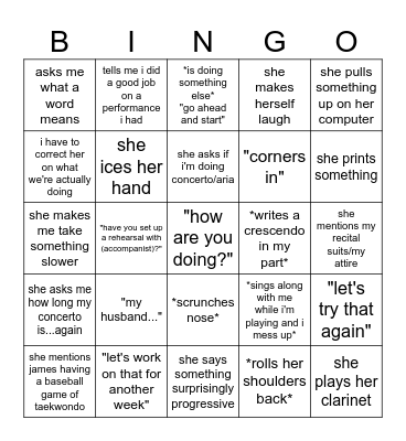 Dr Moreau Bingo Card