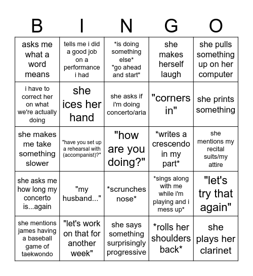 Dr Moreau Bingo Card