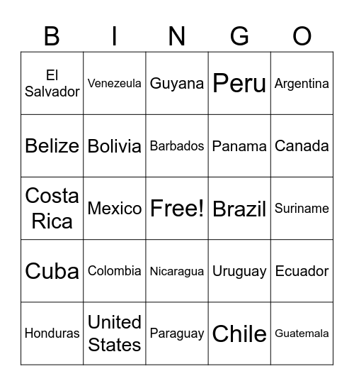 Democracy of the Americas Bingo Card