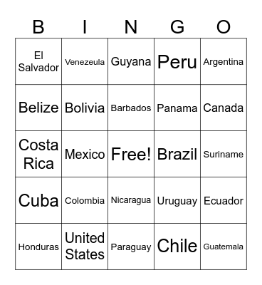 Democracy of the Americas Bingo Card