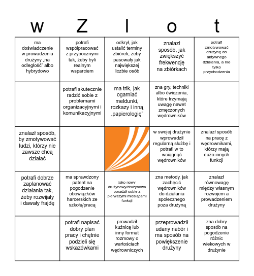 Znajdź kogoś, kto: Bingo Card