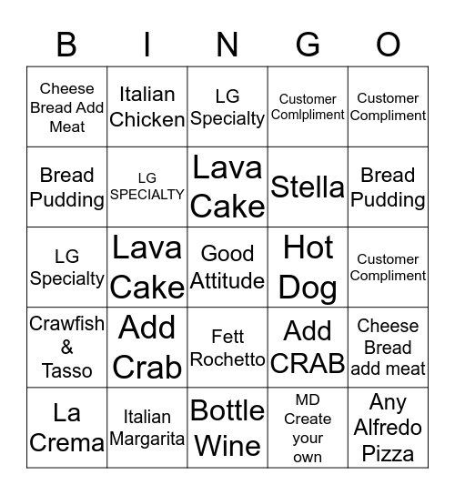 Server Bingo Card