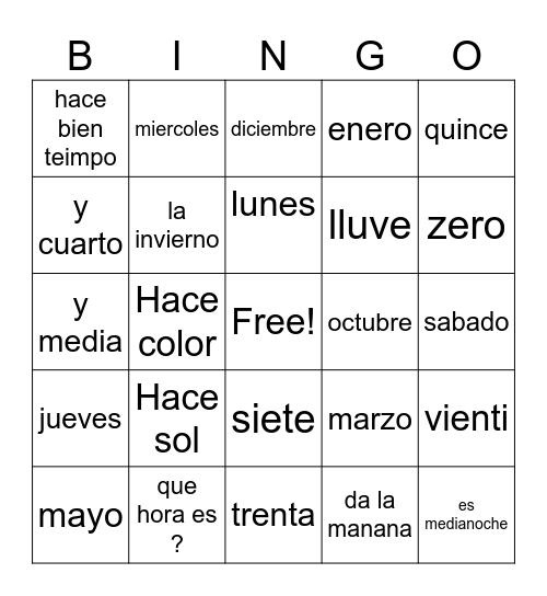 Bingo Card