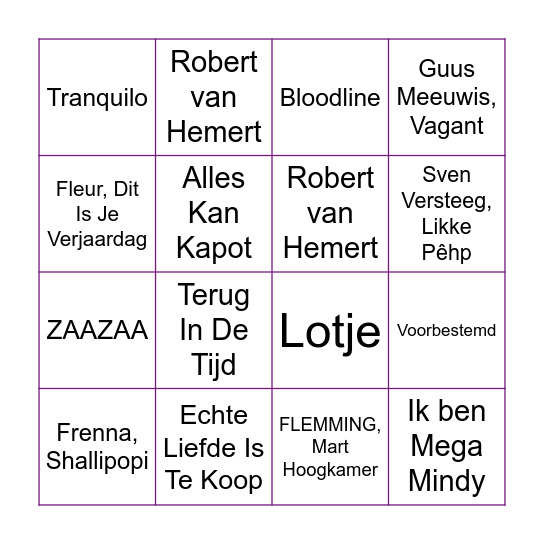 Fleur's swingo Bingo Card