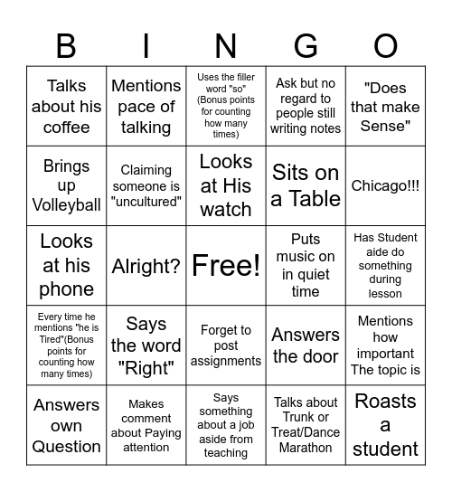 Irmiter Bingo Card