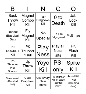 Ness Bingo Card