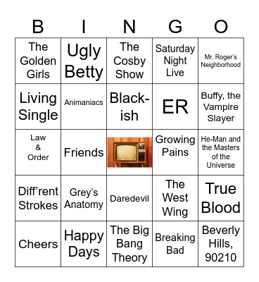 TV Show Spinoffs Bingo Card