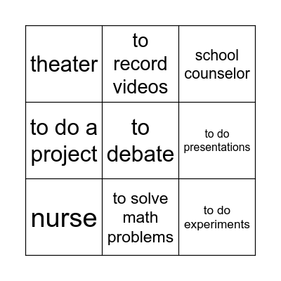 3 en raya Bingo Card